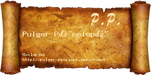Pulger Pénelopé névjegykártya
